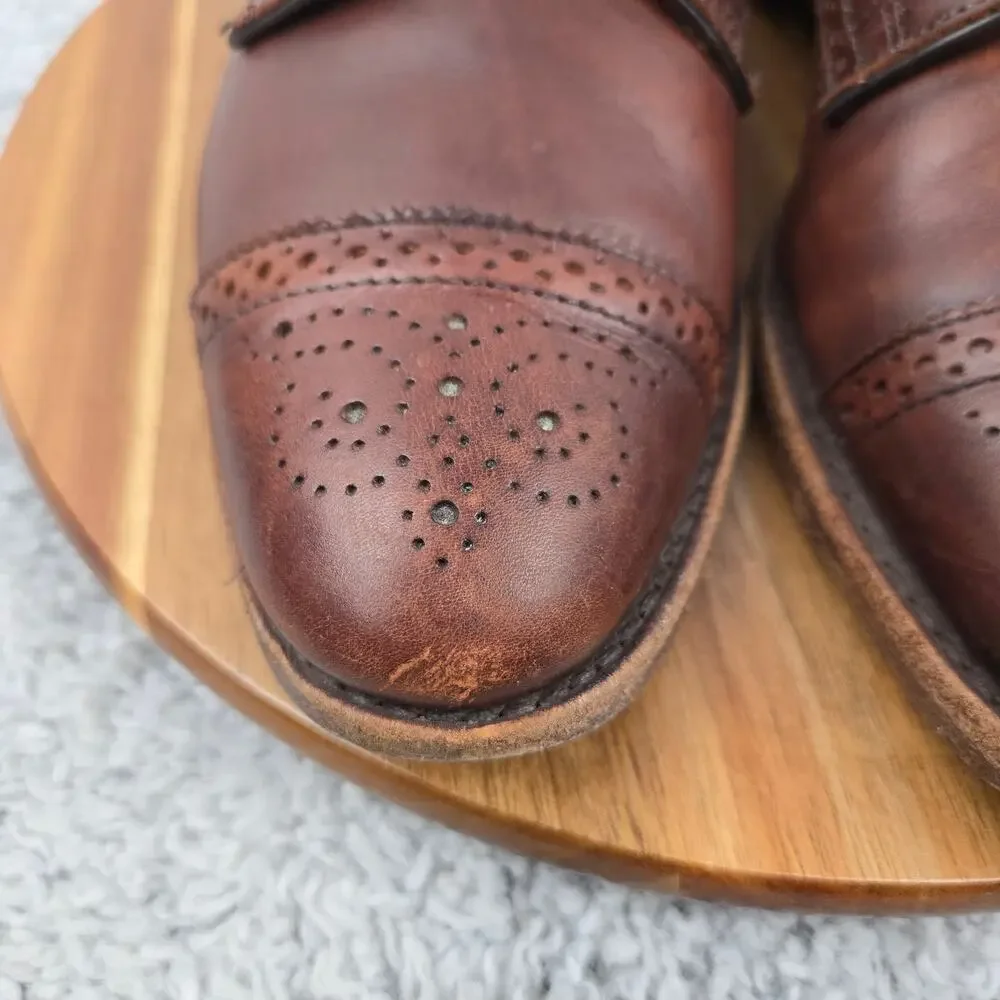 Allen Edmonds Mens 10D 6th Avenue Brown Leather Cap Toe Brogue Oxford Shoe 2026